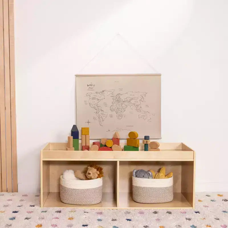 Armoire de rangement de classe double face avec dessus d'activité et miroir