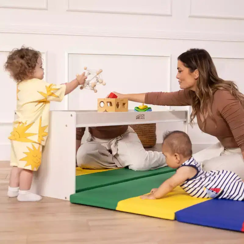 Armoire de rangement de classe double face avec dessus d'activité et miroir