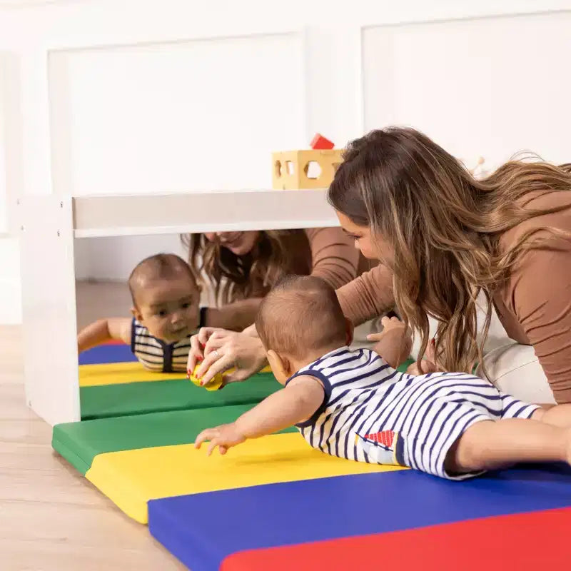 Armoire de rangement de classe double face avec dessus d'activité et miroir