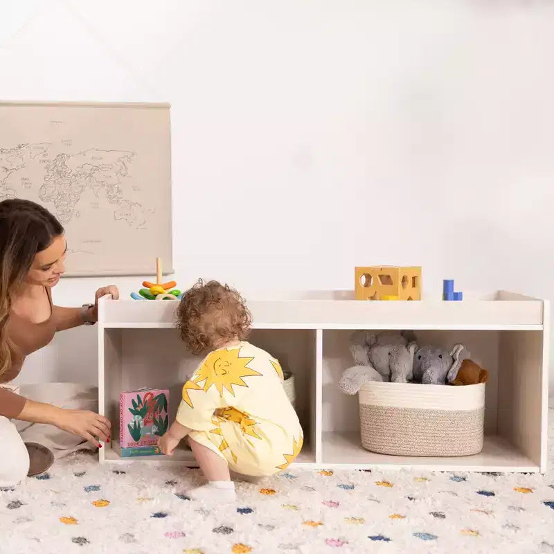 Armoire de rangement de classe double face avec dessus d'activité et miroir