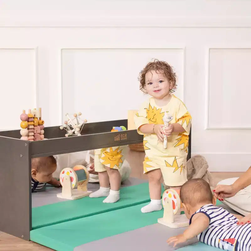 Armoire de rangement de classe double face avec dessus d'activité et miroir