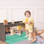 Armoire de rangement de classe double face avec dessus d'activité et miroir