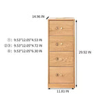 Table de chevet en bois avec 4 tiroirs – Meuble de rangement de chevet autoportant